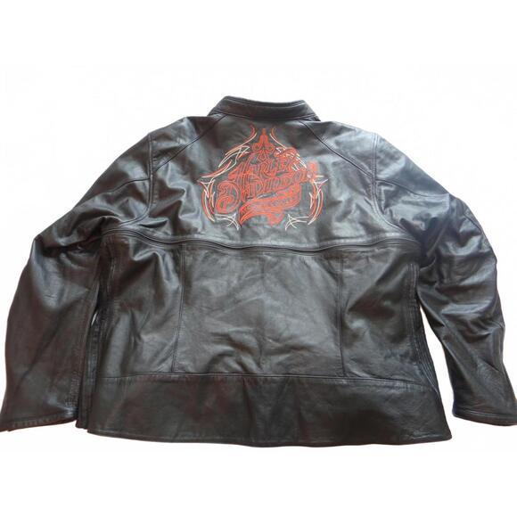 Women's Harley-Davidson Black Leather Motorcycle Jacket Size 3W - Picture 6 of 6